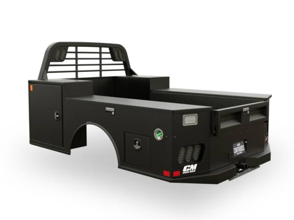 CM TM Tradesman body with storage compartments and a center deck